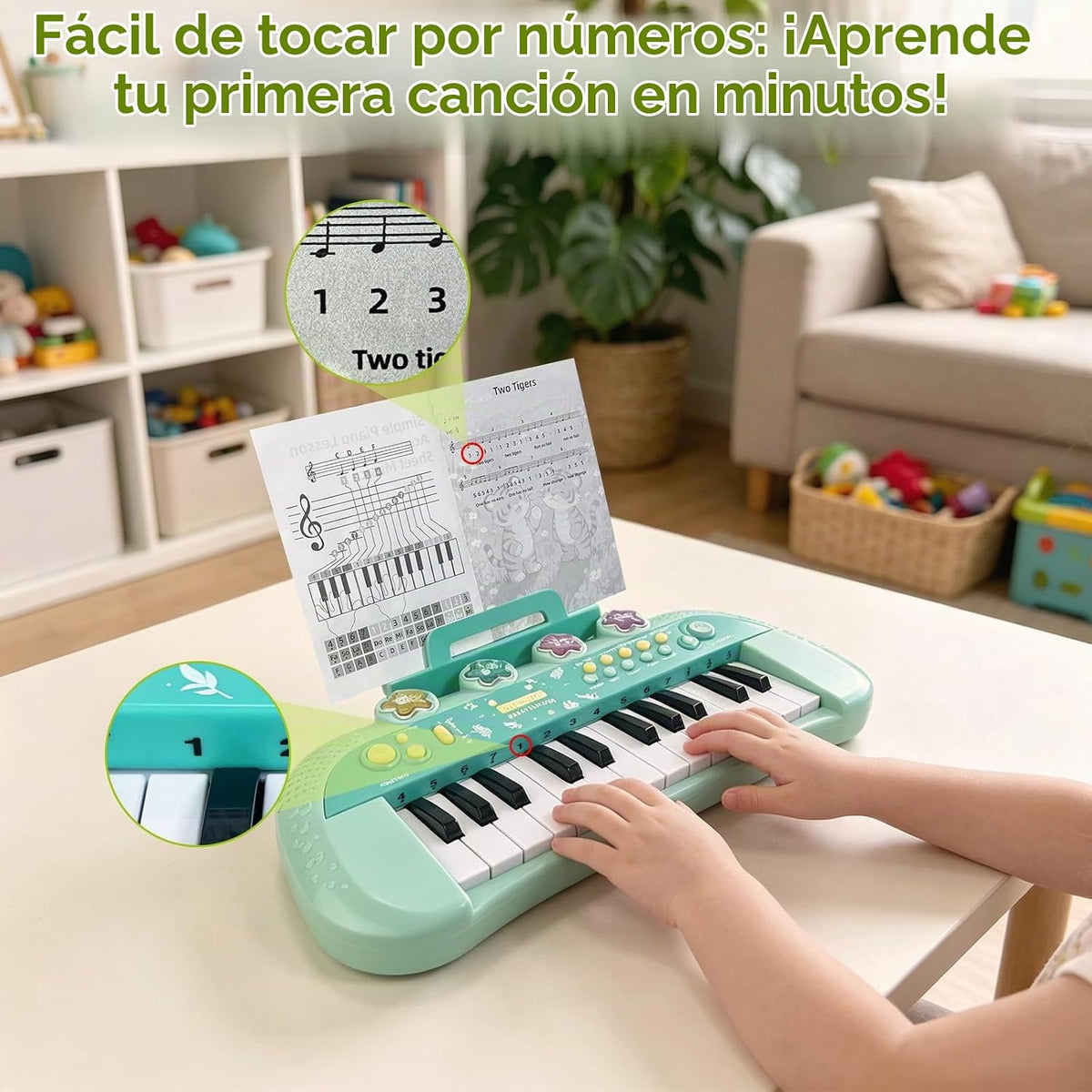 Sealive Teclado de Bebé para Niños Pequeños con Teclado de 24 Teclas para Niños de 1 a 3 Años
