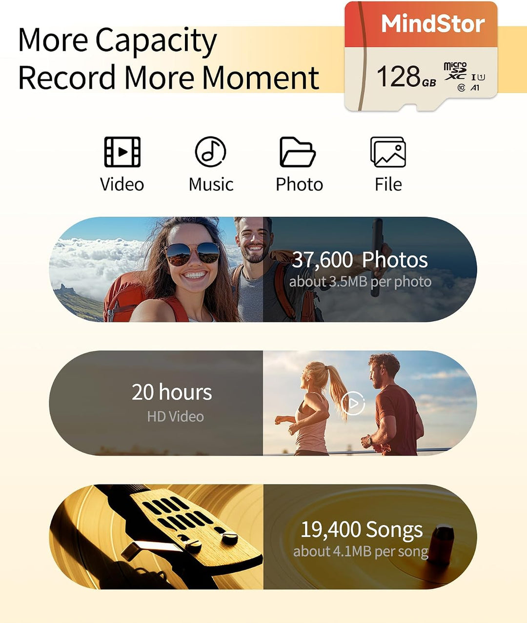 Tarjeta de memoria Micro SDXC de 128 GB, MindStor de 90 MB\/s de ve...
