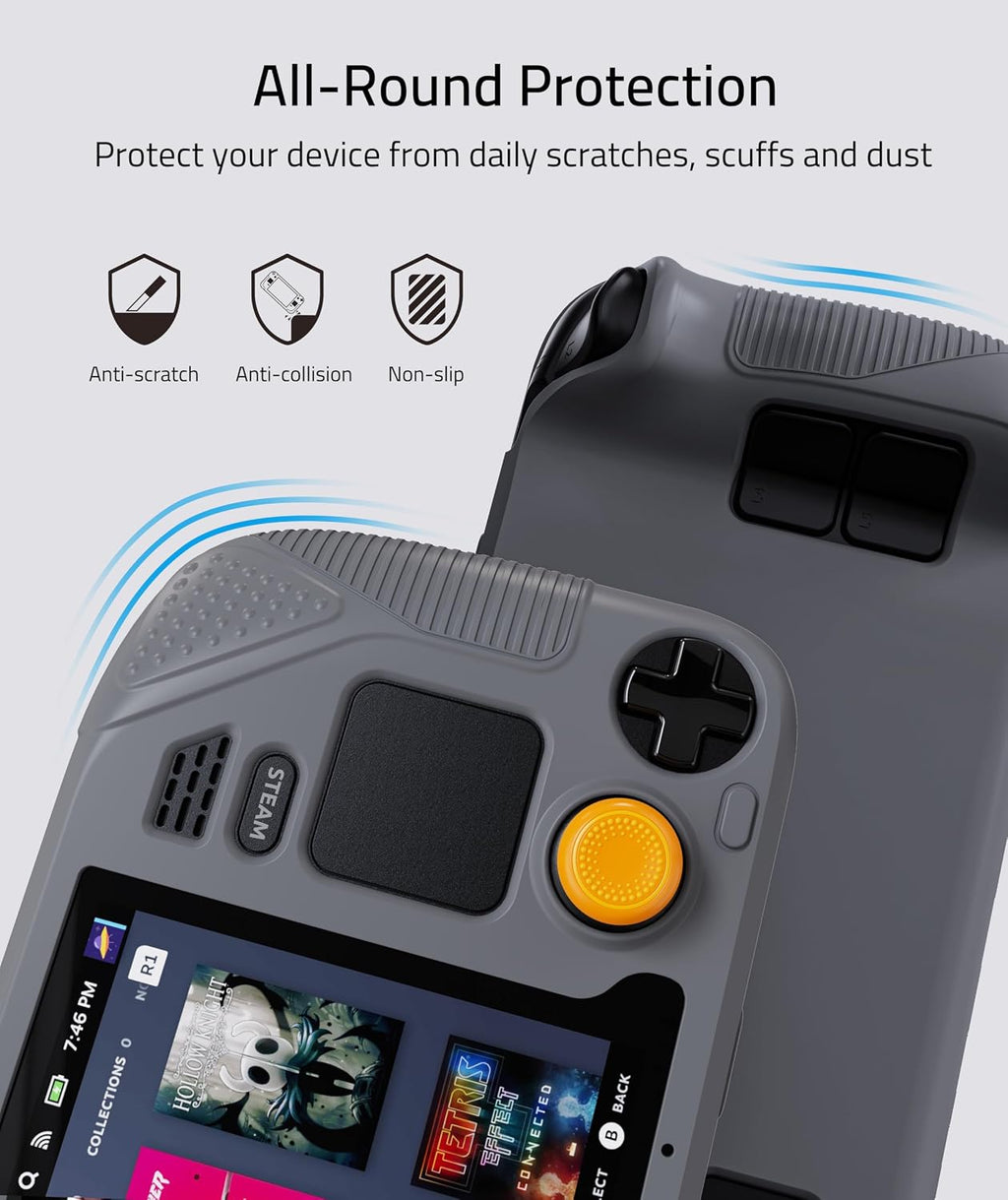 Syntech Funda protectora de silicona para Steam Deck OLED y LCD - Gris