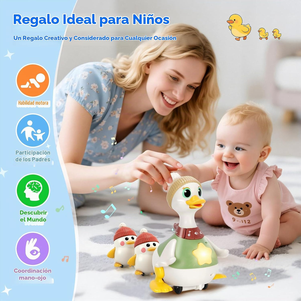 KETIEE - Juguetes para bebés de 6 a 12 meses, juguete de pato para niños