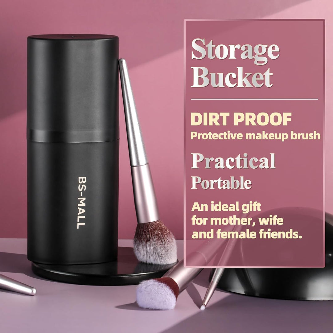 BS-MALL - Juego de 18 brochas de maquillaje con cerdas de fibra sin...
