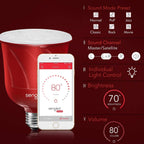 Sengled Bombilla inteligente LED Pulse con altavoz Bluetooth JBL, controlada por aplicación hasta 8 bombillas LED BR30 con kit de inicio, base E26, compatible con Amazon Alexa, Candy Apple Red,
