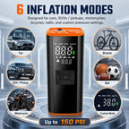 Inflador portátil del neumático del compresor de aire 150 PSI 12000mAh