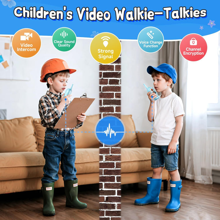Walkie Talkies de Video para Niños, Paquete de 2 Intercomunicadores...