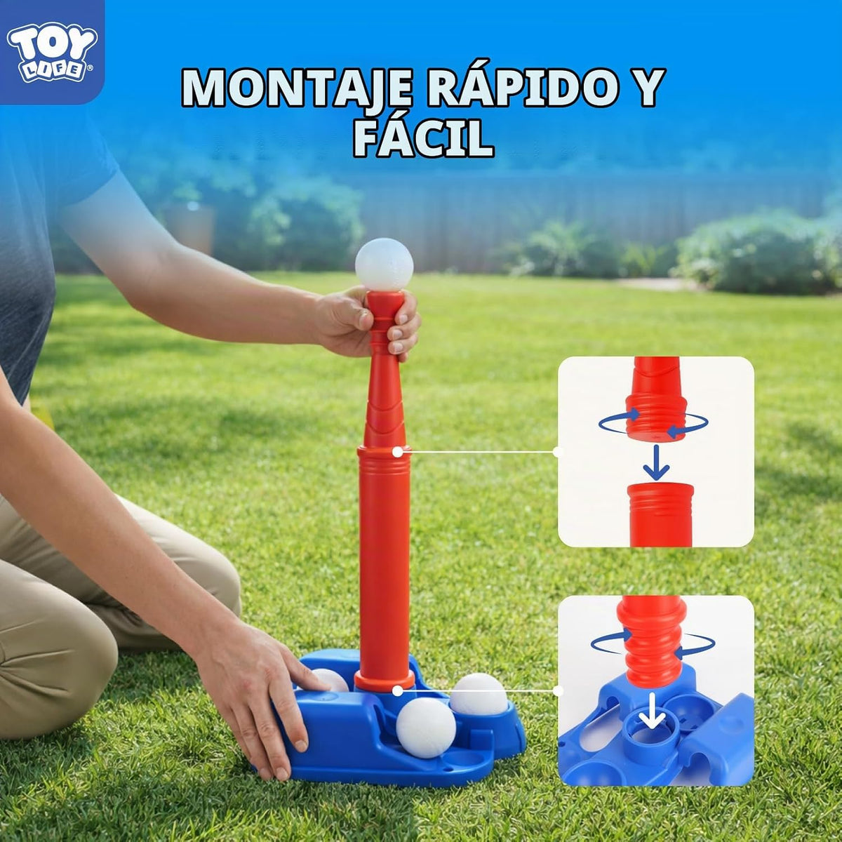 TOY Life T-Ball Set para niños de 3 a 5 años – Juego de béisbol para niños con murciélago, camiseta y 6 pelotas – Juguetes exteriores y regalo de cumpleaños para niños de 3, 4, 5, 6, 7, 8 años