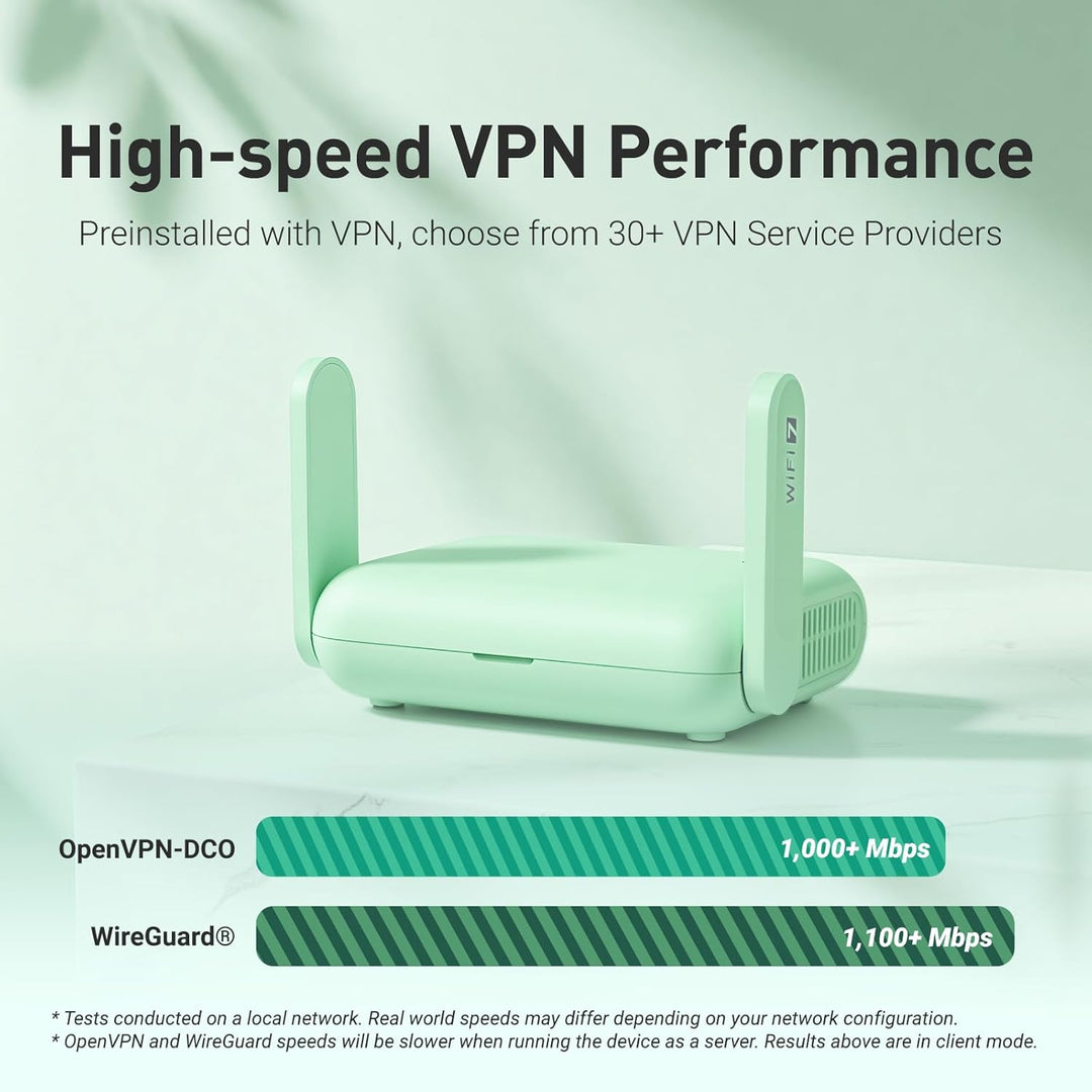 GL.iNet GL-MT3600BE (Beryl 7) Enrutador de viaje portátil, Wifi 7 d...