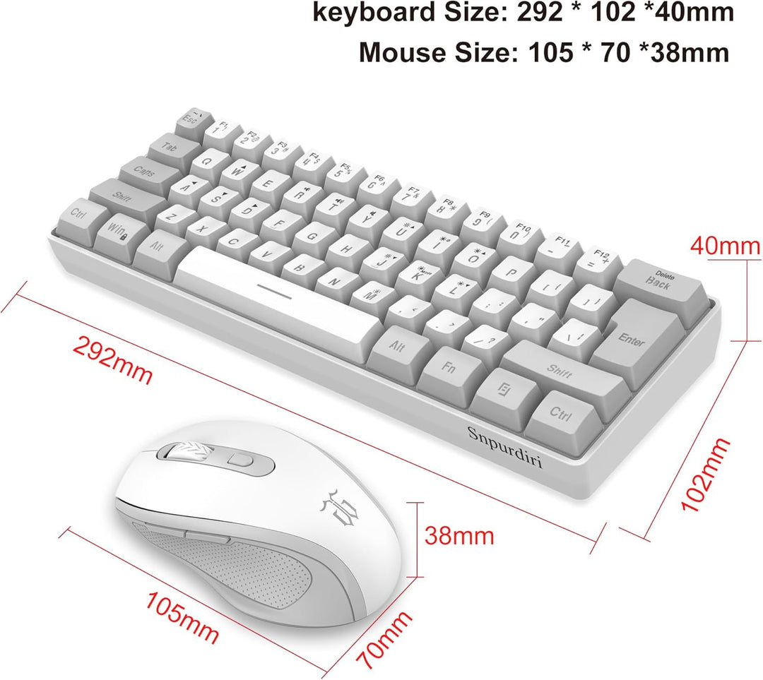 Snpurdiri Combo de teclado y mouse inalámbricos para juegos de 2.4G...