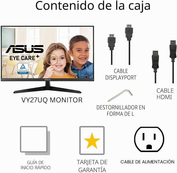 ASUS 27\u201D 4K Monitor de cuidado ocular (VY27UQ) - UHD (3840 x 2...