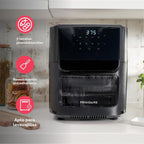 Frigidaire Horno combinado de freidora de aire 5 en 1 con ventana de visualización, gran capacidad de 12.6 QT, pantalla digital, 5 modos de cocción, 7 ajustes preestablecidos de recetas, recordatorio