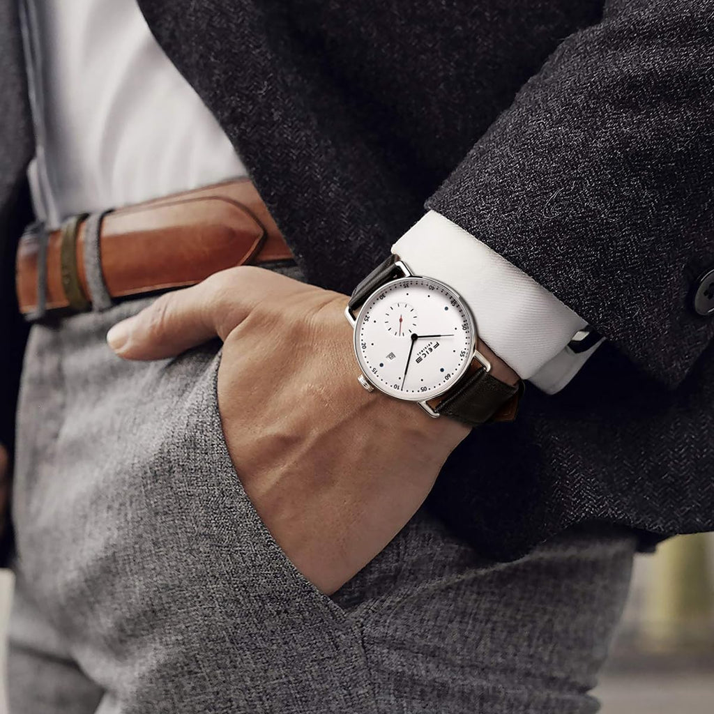 FEICE Relojes para hombres Mecanico Automático 5ATM Resistente al agua Acero inoxidable Relojes de lujo para uso casual, negocio y vestir FF019