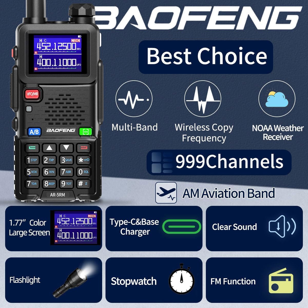 Baofeng Radio Ham Radio portátil UV-5R actualización de largo alcance