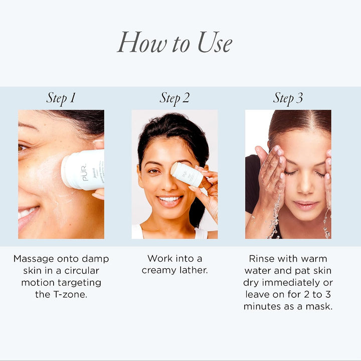 PÜR MINERALS Mascarilla facial en barra \u2013 Limpiador profundo e...