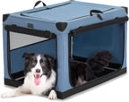 PETSFIT Jaula portátil suave de 36 pulgadas para perros – Marco resistente en espiral patentado, perrera plegable para perros medianos y grandes, 3 puertas de malla, cremalleras con cerradura