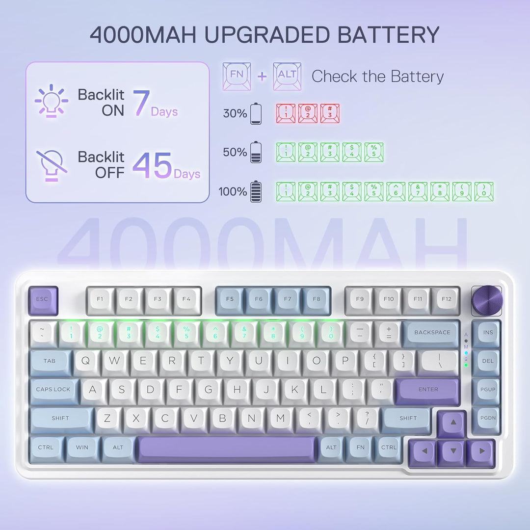 Redragon K673 MAX 75% teclado para juegos RGB inalámbrico con junta...