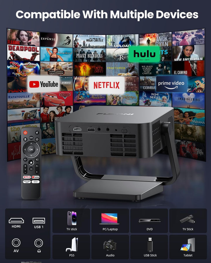 [Aplicaciones de Netflix integradas] Proyector inteligente FUDONI c...