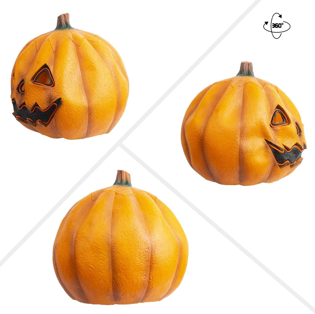 PartyHop Máscara de calabaza con luz LED, máscara de cabeza completa, disfraz de calabaza para fiesta de disfraces de Halloween