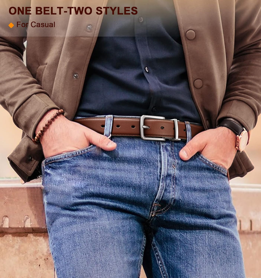 BULLIANT Cinturón para hombre, cinturón reversible ajustable para r...