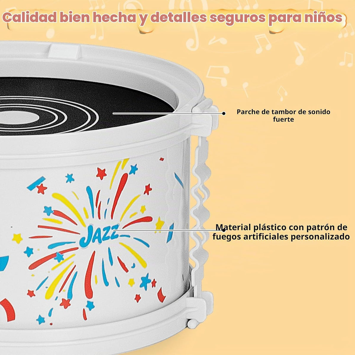 Juego de batería para niños pequeños de 2 a 4 años, instrumento musical de
