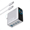 Anker 140W Max Bloque de Carga GaN de 4 Puertos, Pantalla Inteligente para Cargador de MacBook