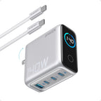 Anker 140W Max Bloque de Carga GaN de 4 Puertos, Pantalla Inteligente para Cargador de MacBook