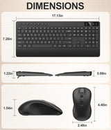 Combo silencioso de teclado y mouse inalámbricos: mouse silencioso...