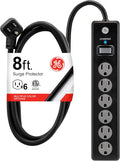 GE Protector contra sobretensiones, regleta, extensión de 8 ft, 6 tomas