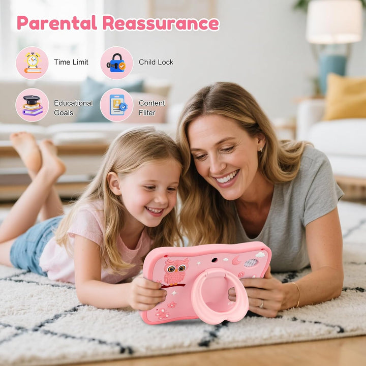 Tableta para Niños de 7 Pulgadas, Tableta para Niños Pequeños con C...