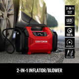 CRAFTSMAN Inflador de neumáticos de doble potencia, compresor de ai...