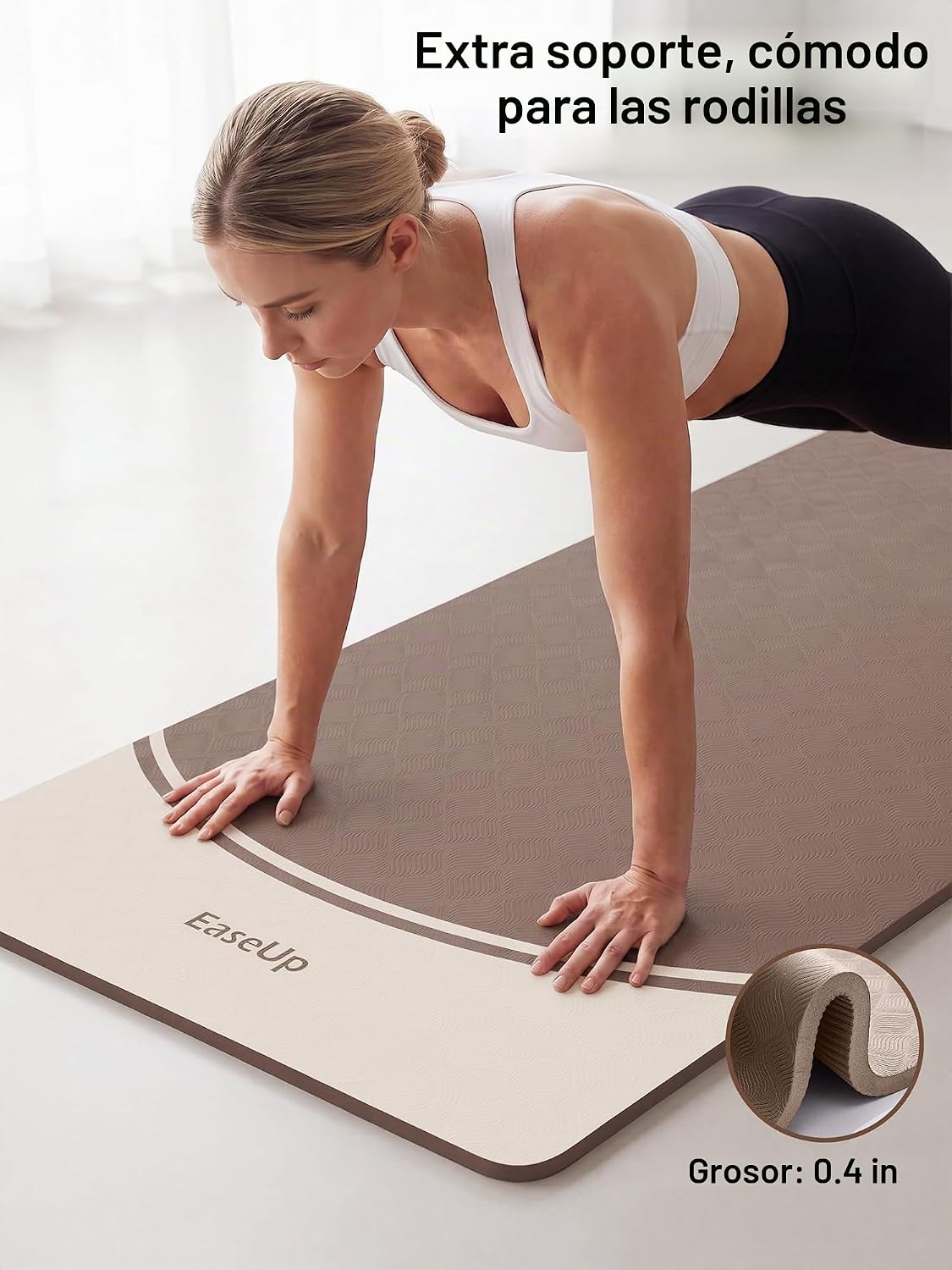 EaseUp Tapete de yoga de 0.394 in de grosor, 73 x 31.5 pulgadas, extra
