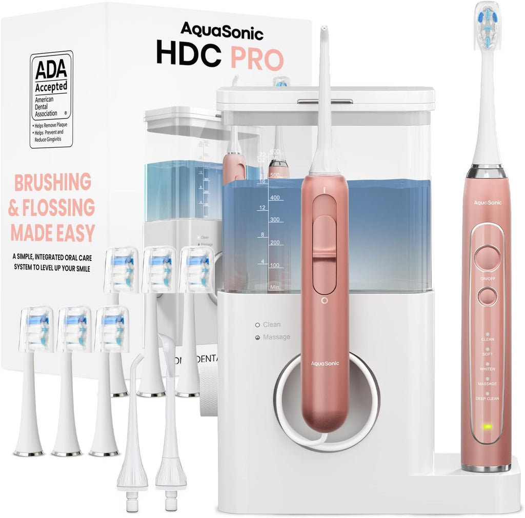 AquaSonic Página principal Centro Dental PRO - Cepillado y uso de hilo dental fácil - Cepillo y hilo dental - Cepillo de dientes eléctrico y hilo dental de agua - Dientes más blancos y encías más saludables