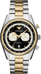 Emporio Armani Reloj cronógrafo para hombre con correa de acero inoxidable o cuero; reloj de vestir para hombre