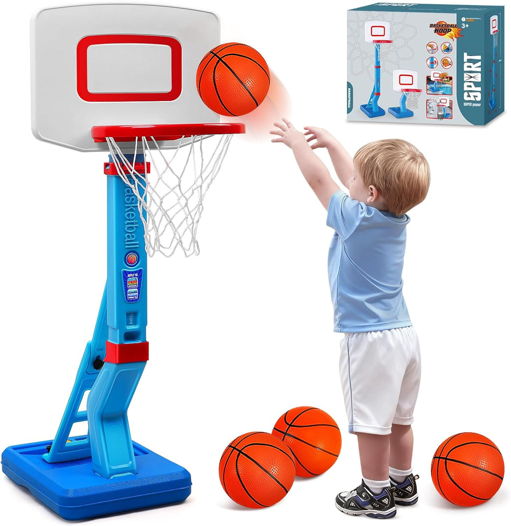Juego de aro de baloncesto para niños pequeños, aro de baloncesto ajustable