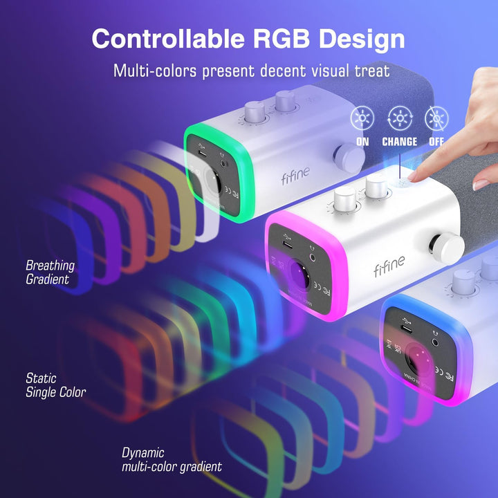 FIFINE XLR\/USB Micrófono para juegos de Gaming para transmisiones...
