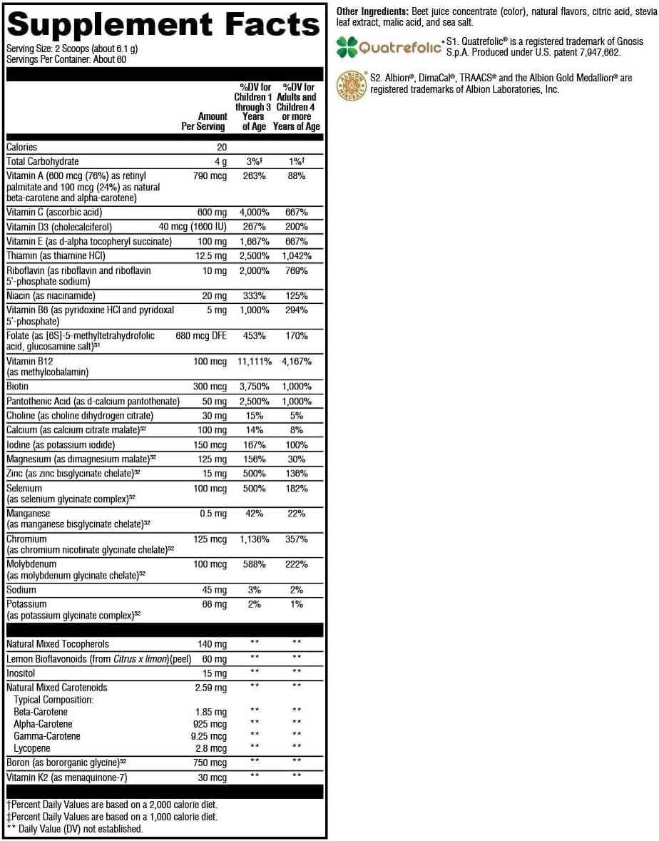 XYMOGEN ActivNutrients - Polvo multivitamínico sin cobre y hierro,...
