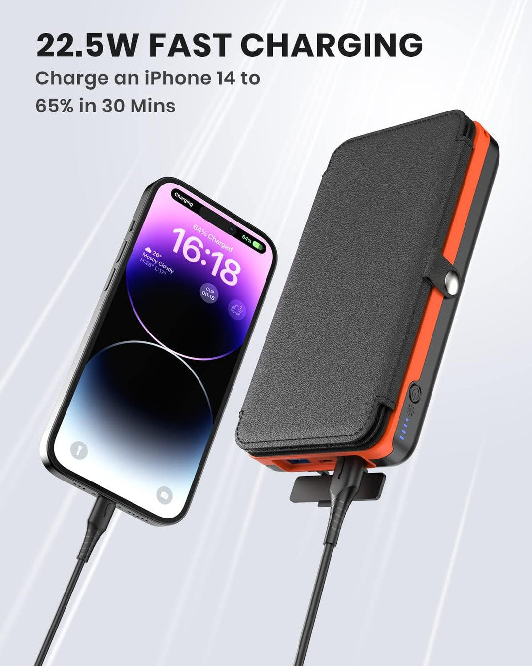 Cargador solar Hiluckey Power Bank 27000mAh - Cargador portátil de...