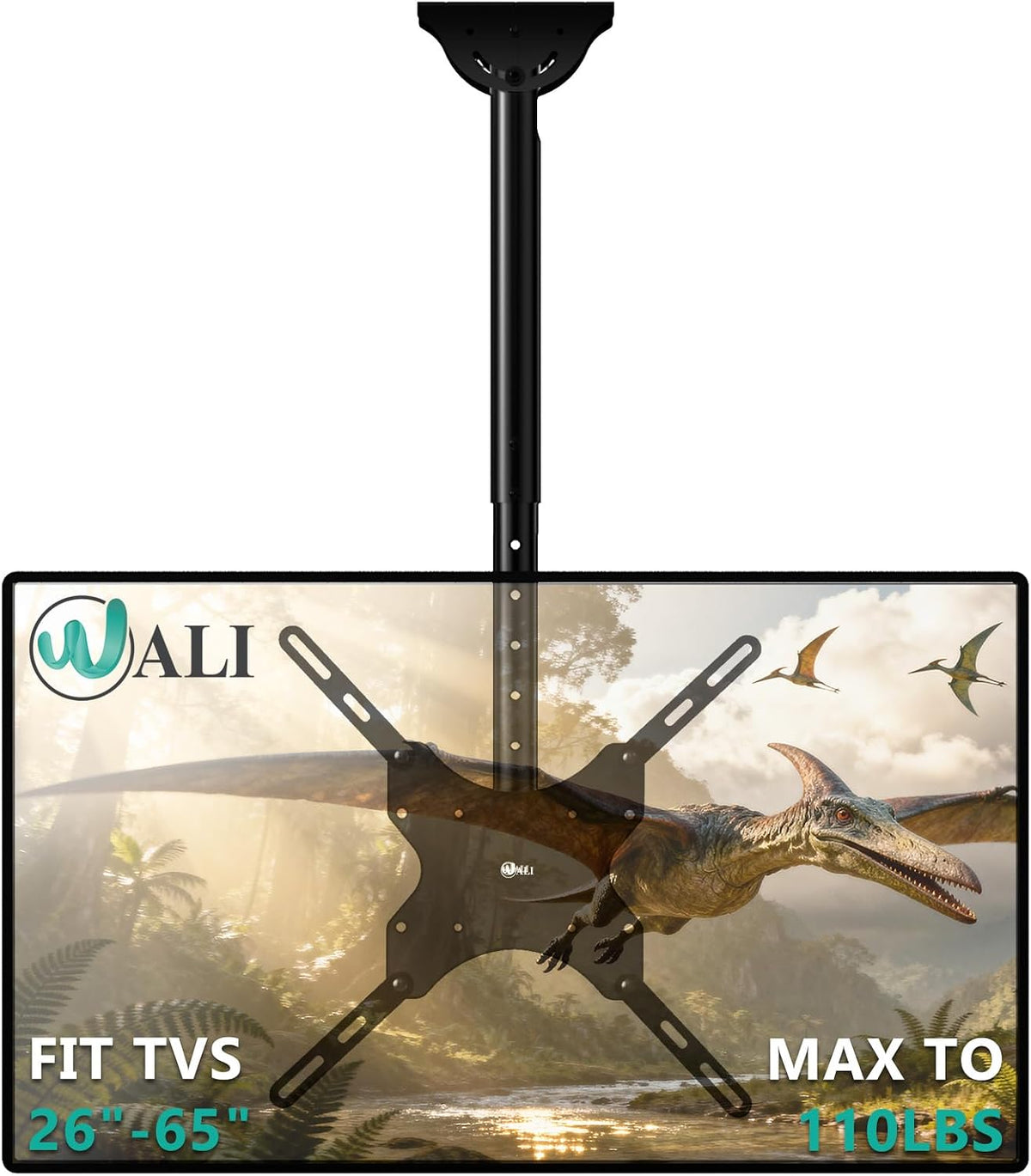 WALI Ceiling TV Mount para Most 26-65 inch LCD LED 4K TVs, hasta 110 lbs