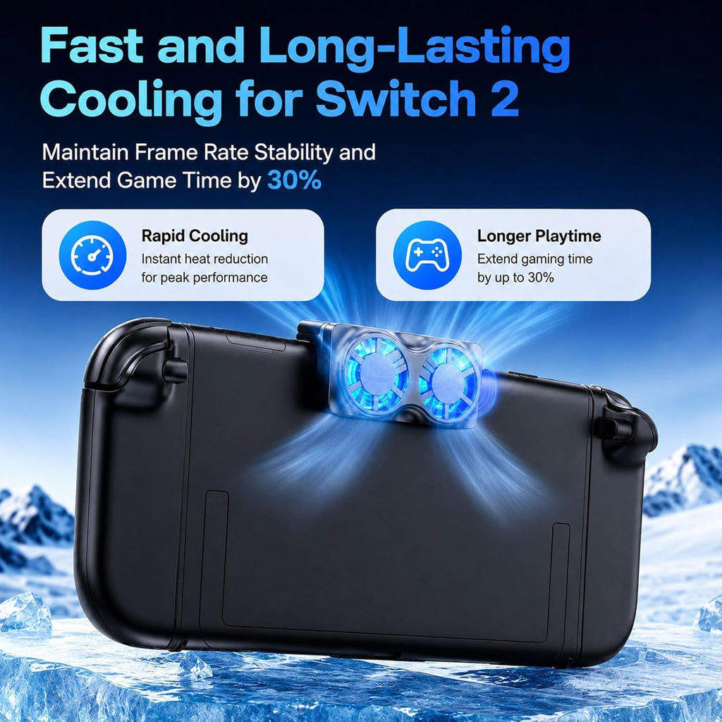 Tongzhuo Ventilador Refrigerante para Nintendo Switch 2, Enfriamiento Rápido, Dos Velocidades Ajustables (Algunas Ruidos de Aire Durante la Operación y ¡Se Debe Quitar la funda al Usar!)