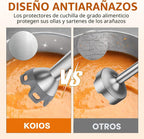 KOIOS - Batidora de inmersión de 1000W, 3 en 1, batidora de mano antiarañazos, batidora de palo de acero inoxidable mejorada de 12 velocidades con modo turbo, batidora y espumador de leche, sin BPA