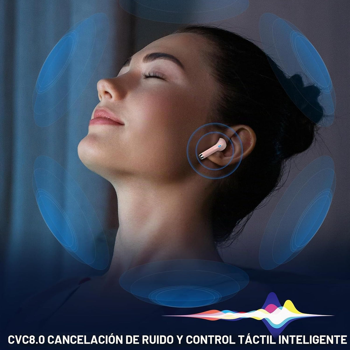 Auriculares inalámbricos, auriculares Bluetooth 5.4, pantalla de