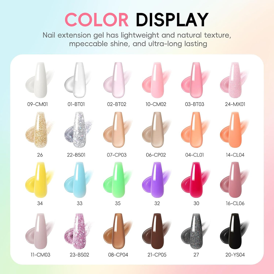 PEACECOLOR Kit de uñas de gel con polvo acrílico de 50 piezas con l...
