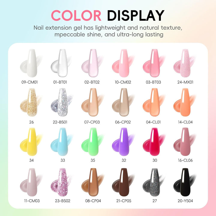 PEACECOLOR Kit de uñas de gel con polvo acrílico de 50 piezas con l...