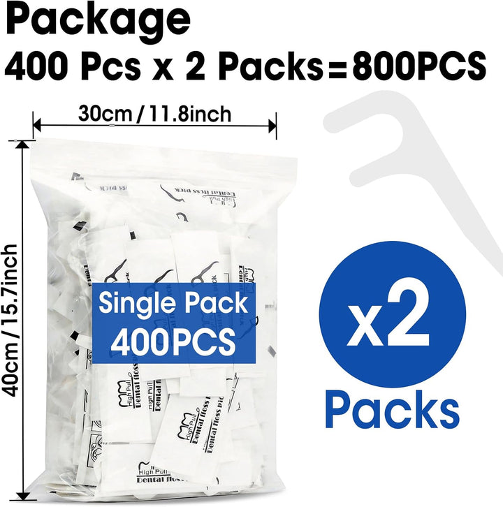 AZEN 800 unidades de hilo dental a granel, palillos de hilo dental...