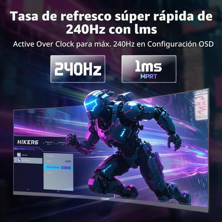 Hikers Monitor curvo UWQHD de 34 pulgadas para juegos de 240 Hz, mo...