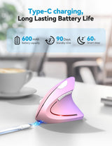 TECKNET Ratón ergonómico recargable Bluetooth \u2013 Ratones vertic...