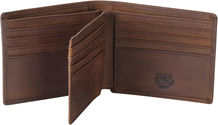 Cartera plegable de piel Stealth Mode para hombre con ventana de id...