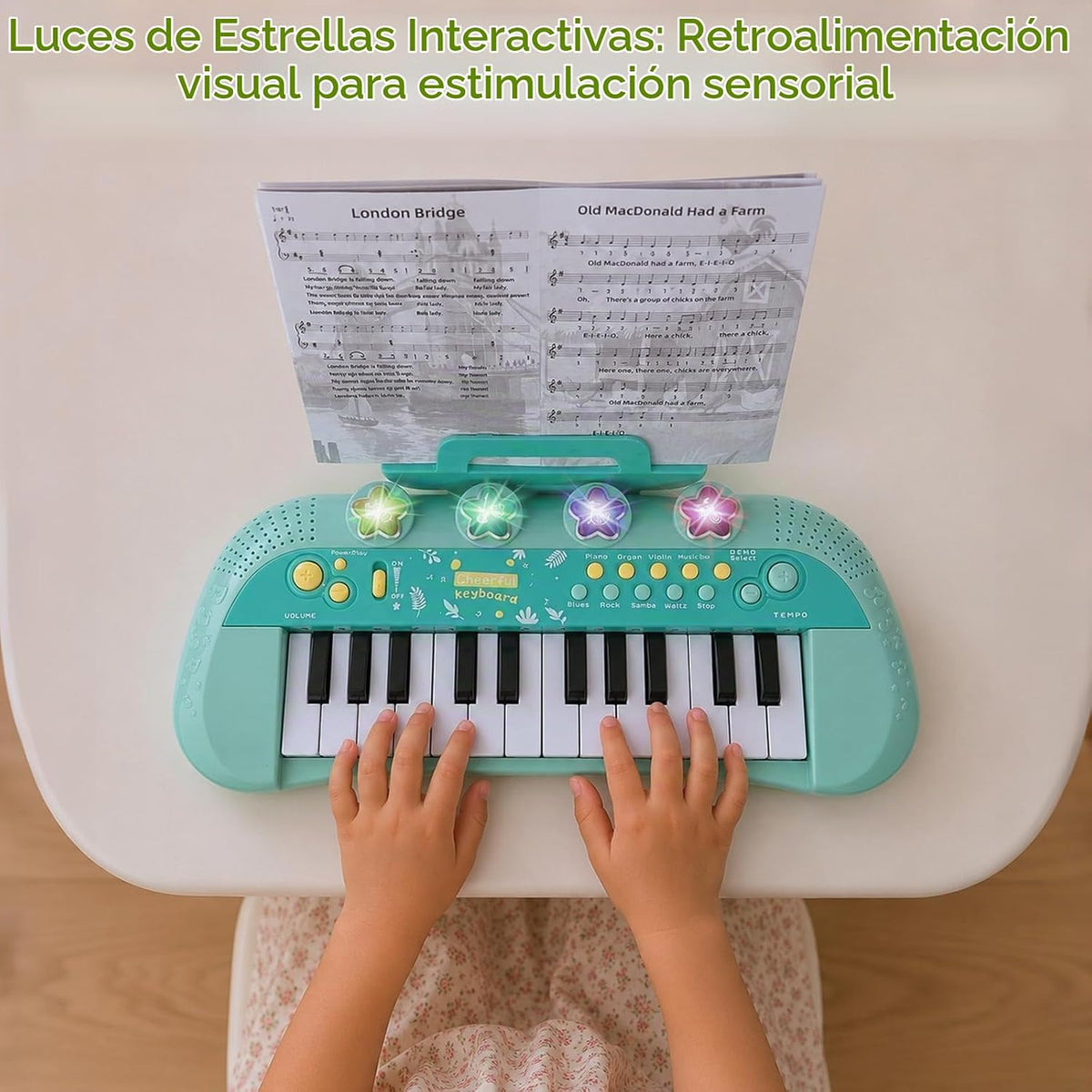 Sealive Teclado de Bebé para Niños Pequeños con Teclado de 24 Teclas para Niños de 1 a 3 Años