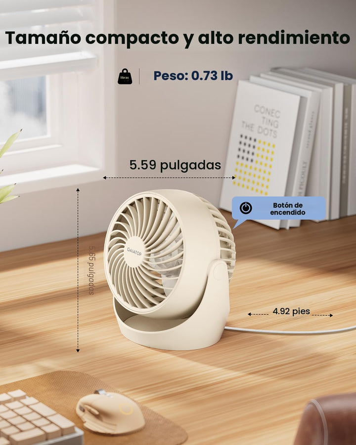 Gaiatop Ventilador de escritorio, ventilador eléctrico portátil de...
