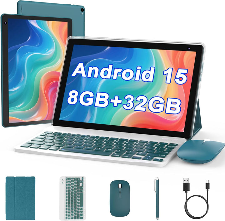 Tablet Android 15 de 10 pulgadas, tableta 2 en 1 con teclado. 8GB R...