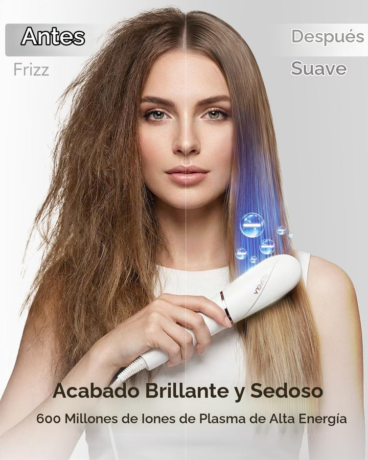 TSUYAGLA Cepillo alisador de cabello iónico con cerdas desmontables...
