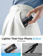 MAGIC JOHN Trípode para teléfono con 2 luces para selfies, portátil tamaño de bolsillo para iPhone Magsafe, Selfie Stick con control remoto desmontable para fotografía, transmisión en vivo, grabación de video